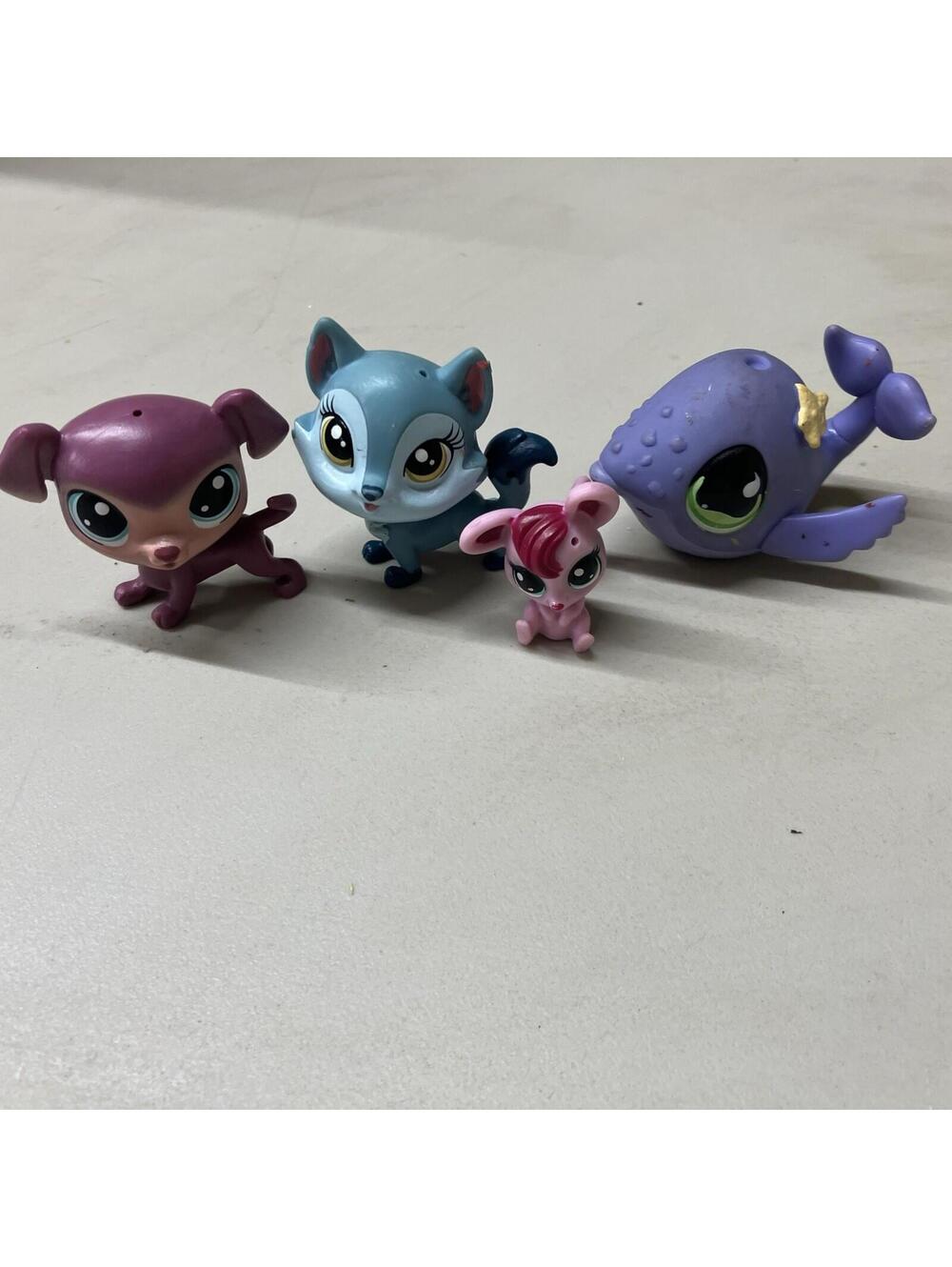 Littlest Pet Shop Lot of 4 Dog, Cat, Mouse & Fish
